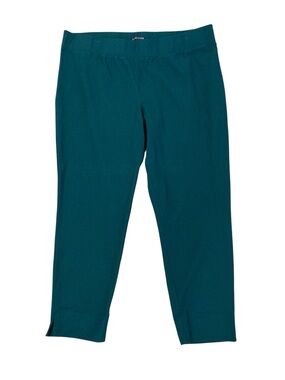 Eileen Fisher Washable Stretch Crepe Pants Teal / Green Slim Ankle XL